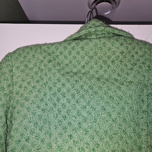 Marciano S/P Wool Blend Green Metallic Tweed Blazer Jacket - Picture 12 of 15